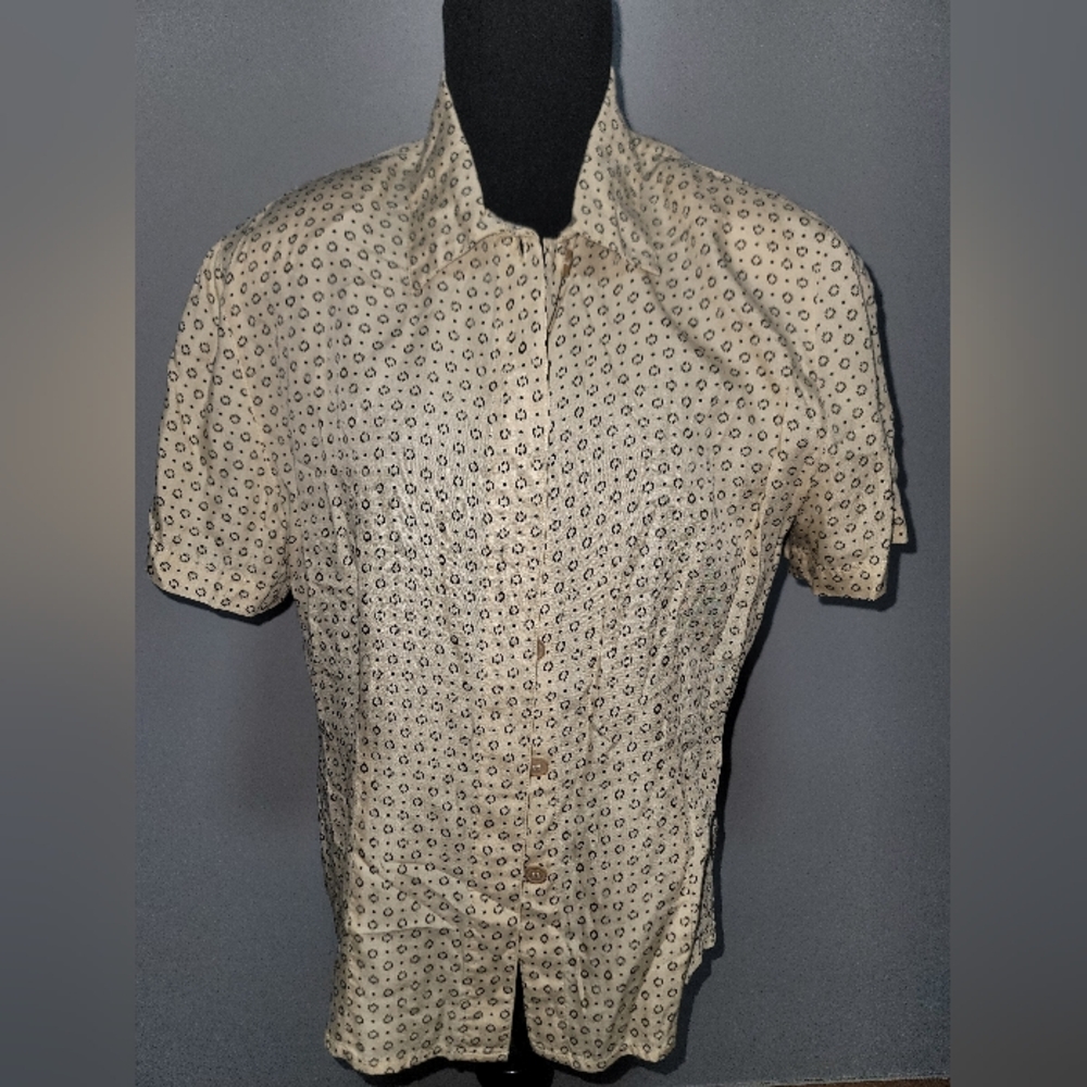 Womens VINTAGE Cream Patterned Shirt
